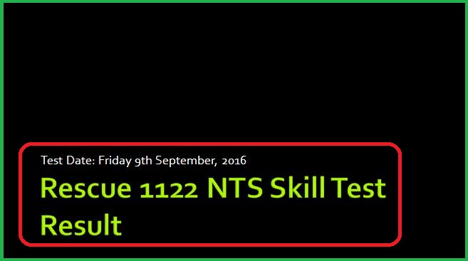 Rescue 1122 NTS Recruitment Skill Test Result