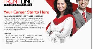BANK ALFALAH'S FRONT LINE TRAINEE PROGRAMME JOBS
