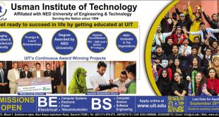 Usman Institute of Technology Admission 2019