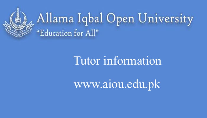 Allama Iqbal Open University (aiou) Tutor information