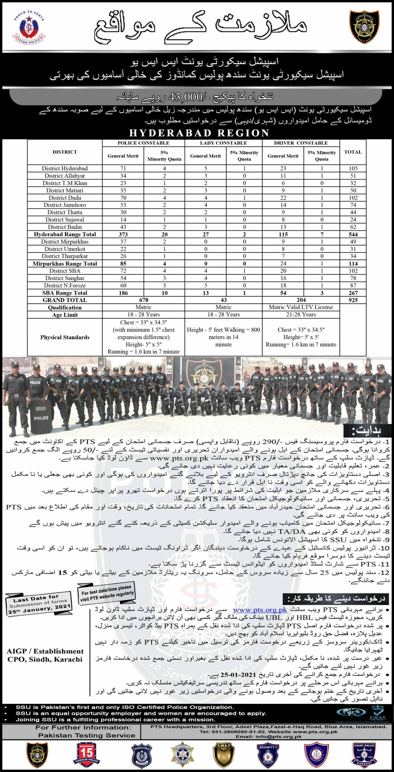 Sindh Police SSU Commandos, Hyderabad Region (SPD-HR-VIII) advertainment in Urdu