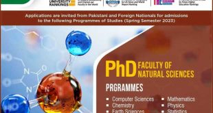 QAU PhD Programs Admission 2023 Online Apply