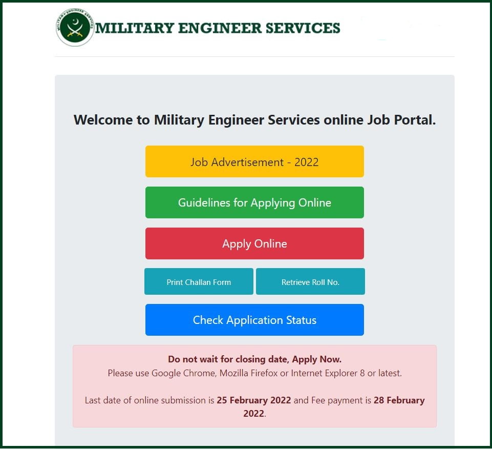 military engineer services jobs 2022 online apply
