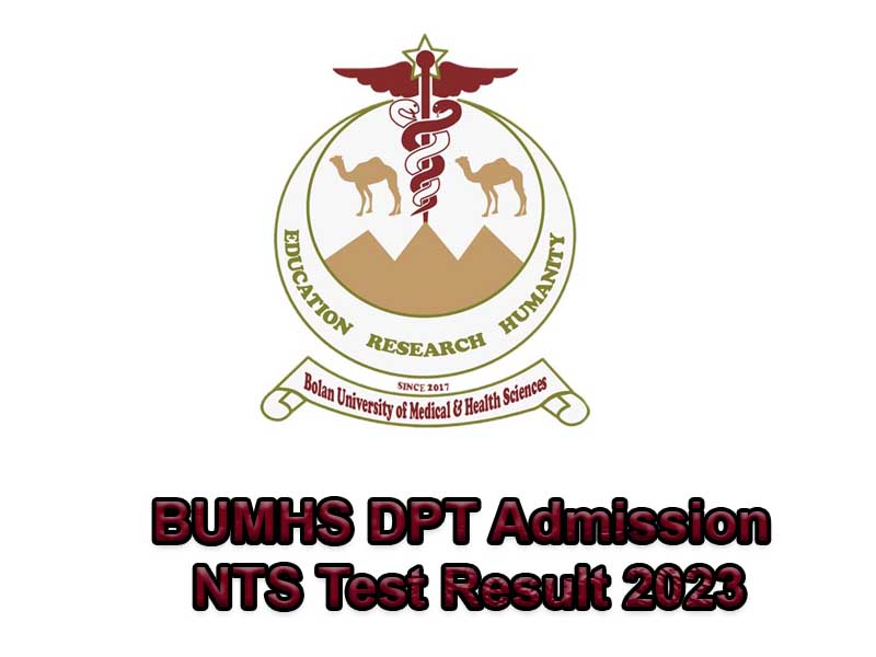 BUMHS DPT Admission NTS Test Result 2023