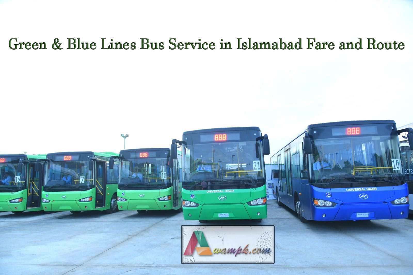 Green & Blue Lines Bus Service in Islamabad Fare and Routes