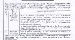 University of Engineering and Technology Lahore Jobs 2022