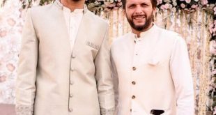 Shaheen Afridi with Insha Afridi Nikah Pictures