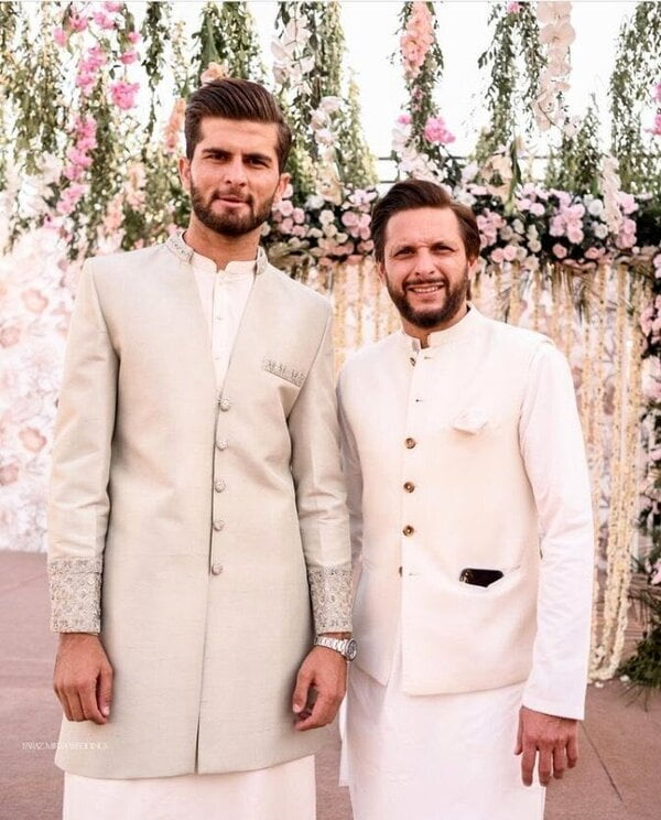 Shaheen Afridi with Insha Afridi Nikah Pictures