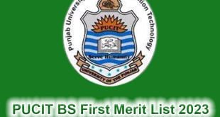 PUCIT BS First Merit List 2023