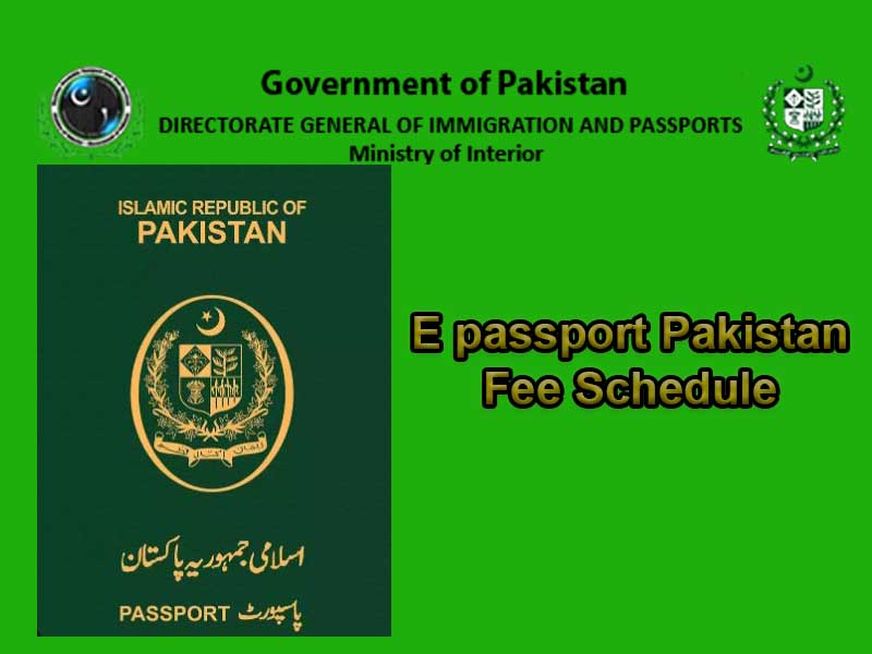E passport Pakistan Fee Schedule 2023