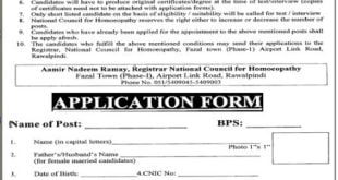 National Council of Homeopathy Jobs 2023 Application Forms