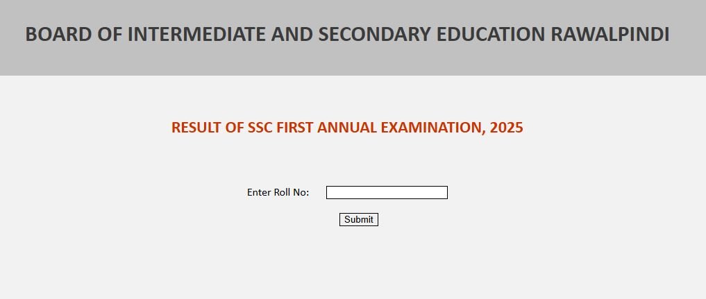BISE Rawalpindi Matric Result 2025: Check result with Roll number