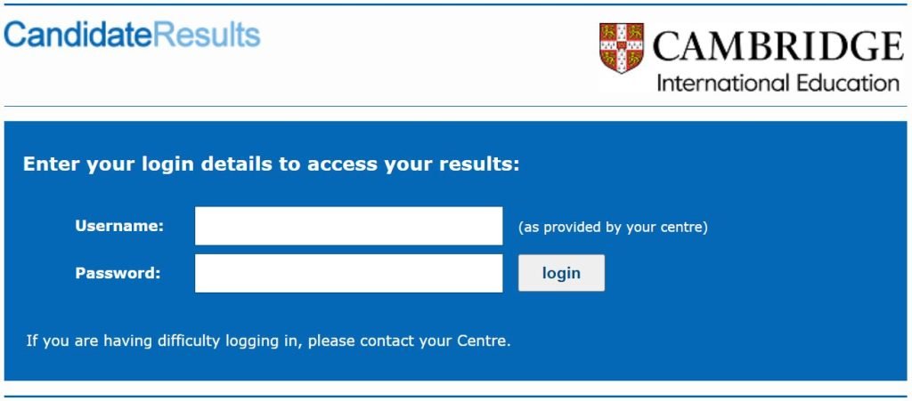 CAIE Results 2025 Check with Your Username and Password