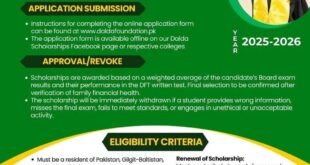 Dalda Foundation Scholarship 2025-2026: Apply Online