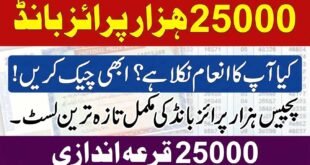 prize bond 25000 Draw results